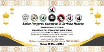 Pamflet kegiatan berbagi takjil dan buka puasa BPKel Oi se-Kota Manado. (Foto: istimewa)