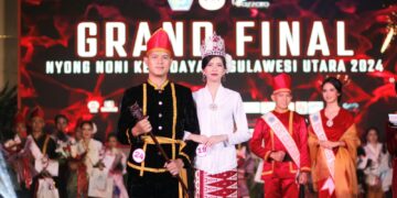 Kimi Michael Dapu dan Ester Clara Lomboan Nyong dan Noni Kebudayaan Sulut 2024. (Foto: istimewa/barta).
