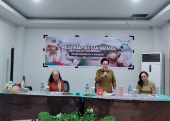 Foto: Pj. Bupati Sangihe, dr. Rinny Tamuntuan membuka Pelatihan Spa dan Massage. (Dok. Istimewa)