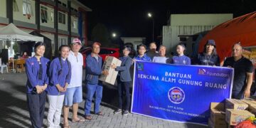 IPTI Sulut serahkan bantuan kepada masyarakat Tagulandang. (Foto: istimewa)