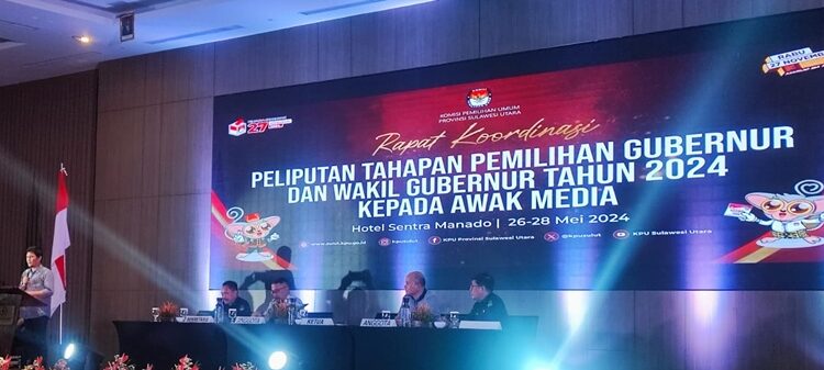 Agenda rapat koordinasi KPU Sulutdan media-media di Sulawesi Utara. (foto: Barta1)