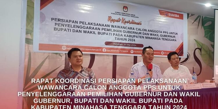Komisioner KPY Mitra memimpin rakat koordinasi persiapan tes wawancara PPS. (foto: KPU Mitra)