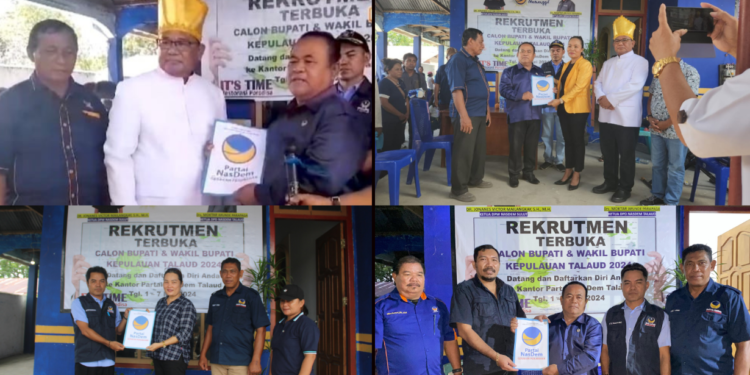 Pendaftaran bakal calon Bupati dan Wakil Bupati di sekretariat DPD Partai Nasdem Talaud.