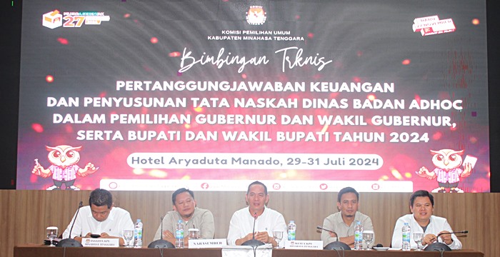Pelaksanaan Bimtek Keuangan yang dilaksanakan KPU Minahasa Tenggara. (foto-foto: KPU Mitra)