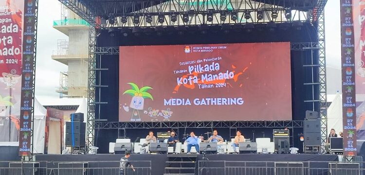 Media Gathering yang dilaksanakan KPU Manado pada peluncuran Pilkada Manado 2024 di Lapangan Basket Kawasan Mega Mas. (foto: Barta1)