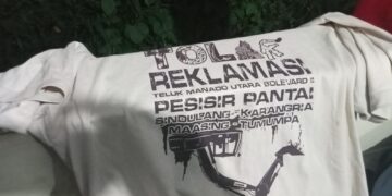 Kaos Kampanye Penolakan Reklamasi Manado Utara. (Foto: meikel/barta)