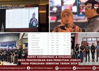 Pelaksanaan coklit di Kabupaten Minahasa Tenggara mencapai 100 persen. (foto: KPU Mitra)