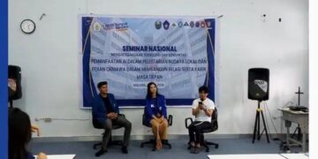 Saat Ormawa Polimdo menjadi pembicara di seminar nasional Polinema. (foto: istimewa)
