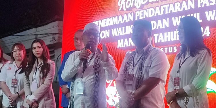 Benny Parasan dan Boby Daud menyatakan maju dalam Pilwako Manado 2024. (foto:Barta1)