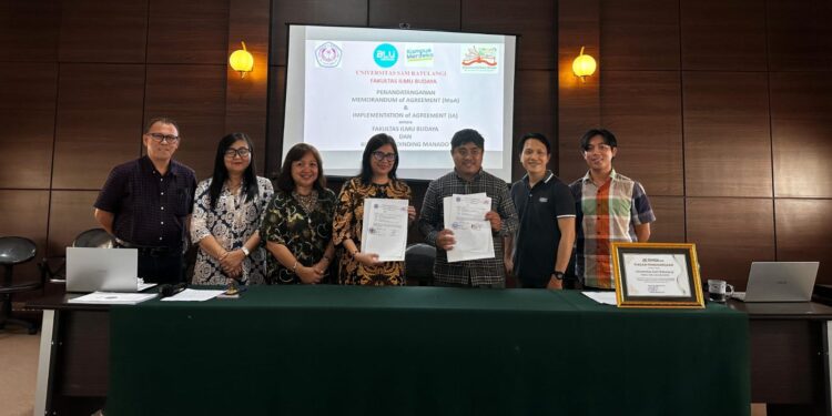 Pimpinan FIB Unsrat bersama Pengurus Dinding Manado. (Foto: istimewa)