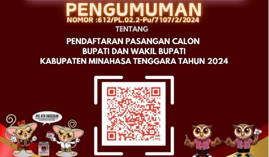 KPU Minahasa Tenggara Umumkan Pendaftaran Pasangan Calon Bupati dan Wakil Bupati Tahun 2024