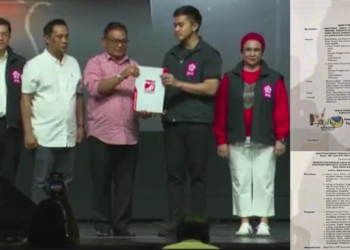 Pasangan MAP - AYS saat menerima surat rekomendasi B1-KWK dari PSI dan surat rekomendasi B1-KWK dari Partai NasDem.