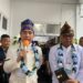 Foto: Pasangan Tuari dalam Konferensi Pers di KPUD Sangihe. (Dok. Istimewa)