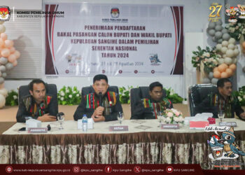 Foto: Komisi Pemilihan Umum (KPU) Kabupaten Kepulauan Sangihe resmi mengakhiri proses pendaftaran Bakal Pasangan Calon (Paslon) Bupati dan Wakil Bupati Sangihe 2024. (Dok. Istimewa)