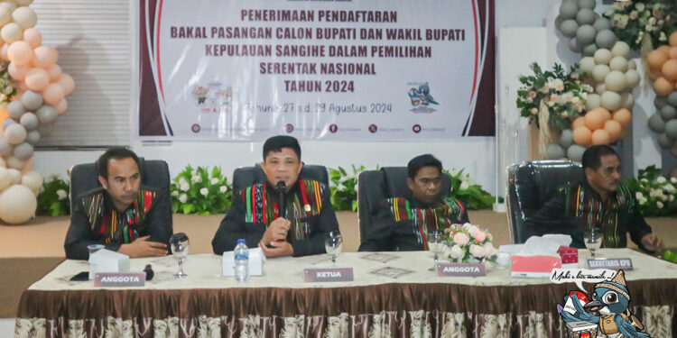 Foto: Komisi Pemilihan Umum (KPU) Kabupaten Kepulauan Sangihe resmi mengakhiri proses pendaftaran Bakal Pasangan Calon (Paslon) Bupati dan Wakil Bupati Sangihe 2024. (Dok. Istimewa)