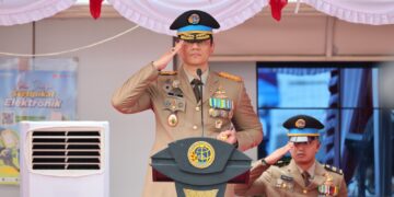 Agus Harimurti Yudhoyono (AHY) selaku inspektur upacara mengungkapkan sejumlah capaian program kerja. (foto: dok ATR/BPN)