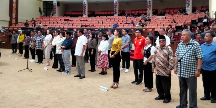 Gladi Bersih Pelantikan Anggota DPRD Provinsi Sulut periode 2024-2029. (Foto; meikel/barta)