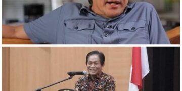 Pengamat Politik, Rocky Gerung dan Ketua DPRD sementara Fransiskus Andi Silangen. (Foto: istimewa)