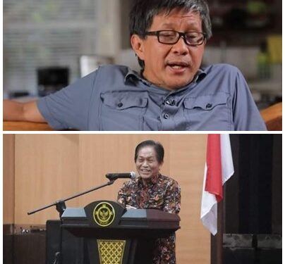 Pengamat Politik, Rocky Gerung dan Ketua DPRD sementara Fransiskus Andi Silangen. (Foto: istimewa)