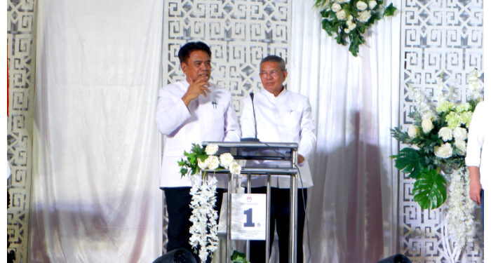 Foto: Pasangan Gaghana-Madonsa Unggul di Debat Pertama Pilkada Sangihe. (Dok. Istimewa):