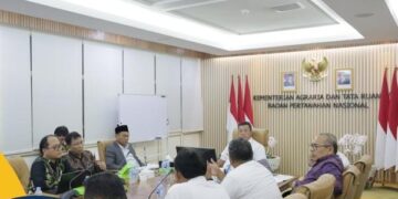 Terima Audiensi BIG, Menteri Nusron Perkuat Kolaborasi untuk Percepatan RTR dan PTSL. (foto: ATR/BPN)