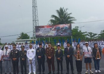 Foto: Upacara HUT Ke-79 TNI di Mako Lanal Tahuna. (Dok. Istimewa)