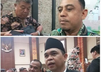 Bupati Bolaang Mongondow terpilih, Yusra Alhabsy dan anggota DPRD Sulut, Muliadi Paputungan. (Foto: meikel/barta)