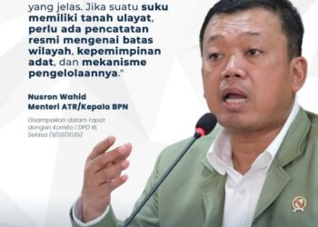 Rapat dengan Komite I DPD RI, Menteri Nusron Tegaskan Komitmen Kepastian Hukum Tanah Ulayat