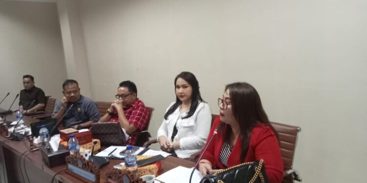 Anggota DPRD Provinsi Sulut, Jeane Laluyan, saat menyampaikan pendapatnya. (Foto: meikel/barta)