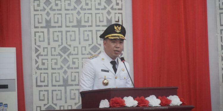 Foto: Bupati Michael Thungari Sampaikan Pidato Perdana di Rapat Paripurna DPRD Sangihe. (Dok. Istimewa)