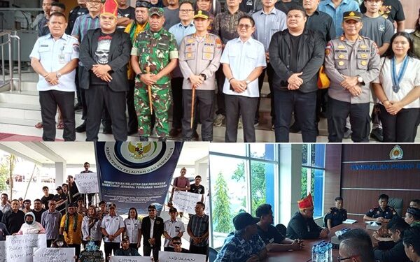 Aksi Damai dan Doa Bersama yang digelar oleh Aliansi Masyarakat Nelayan Sulawesi Utara. (foto: Chris/Barta1)