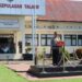 Kapolres Kepulauan Talaud, AKBP Arie Sulistyo Nugroho, S.I.K., M.H. saat memimpin apel pergeseran pasukan.