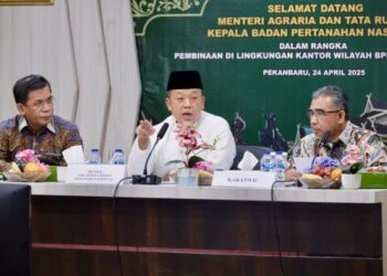 Menteri Nusron Sentil HGU dan Pemetaan Tanah kepada Jajaran Kanwil BPN Provinsi Riau