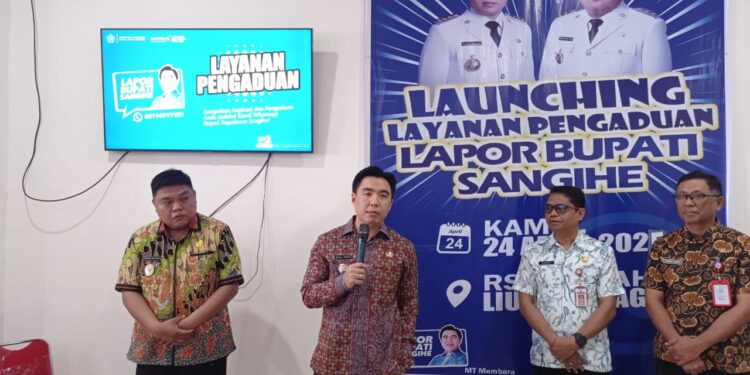 Foto: Peluncuran layanan pengaduan publik Lapor Bupati Sangihe, Kamis (24/4/2025). (Dok. Rendy/Barta1)