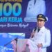Foto: Bupati Kepulauan Sangihe Michael Thungari menyampaikan sambutan pada launching program 100 hari. (Dok. Yosman Limpong)