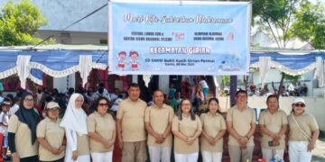 Kadis Pendidikan dan Kebudayaan Kota Bitung, Fonny Tumundo SPd MPd buka kegiatan FLS3N dan O2SN. (Foto: Chris/barta1)