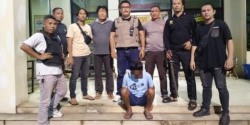 Tim Operasi Berantas Premanisme amankan AMS pelaku keributan di Komplek Nabati. (foto: Chris/Barta1)