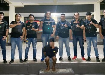 Tim Patroli Tarsius Presisi amankan pelaku KDRT di Kelurahan Girian Indah. (foto: Chris/Barta1)
