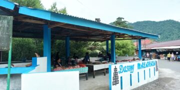 Foto: Daseng Malahasa Tempat Khusus Penjualan Daging Babi di Pasar Towo’e Tahuna. (Dok. Rendy/Barta1)