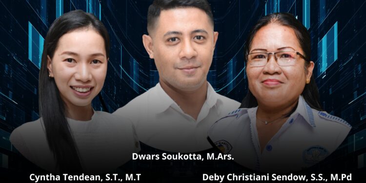 Dosen Jurusan Teknik Sipil Politeknik Negeri Manado, yakni Christiani Sendow, Dwars Soukotta, dan Deby Christiani Sendow.. (foto: istimewa)