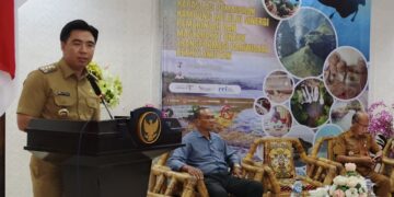 Foto: Bupati Kepulauan Sangihe, Michael Thungari membuka pelatihan peningkatan kapasitas pemasaran wisata. (Dok. Rendy/Barta1)