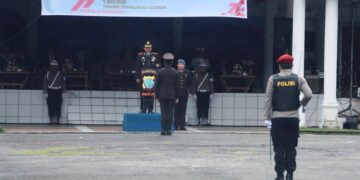 Foto: Peringatan Ulang Tahun ke 79 Bhayangkara Polri di Kepulauan Sangihe. (Dok. Istimewa)