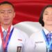Firji Beeg dan Bianca Lantang, pasangan siswa-siswi dari Sulawesi Utara yang bertugas sebagai Paskibraka Nasional saat HUT kemerdekaan di Isatana Negara