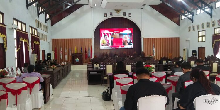 Potret dalam gedung paripurna DPRD Talaud saat Presiden RI membacakan pidato kenegaraan.