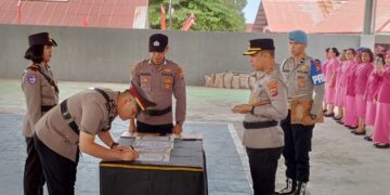 Pelantikan dan Serah Terima Jabatan di Polres Bitung. (foto: Chris/Barta1)