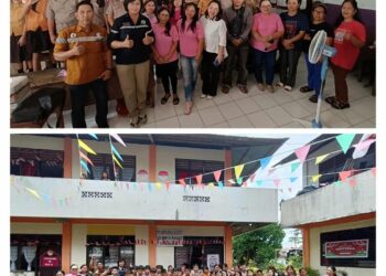 Tim pengabdian Politeknik Negeri Manado bersama Guru dan Siswa SD GMIM 14 Manado. (foto; istimewa)