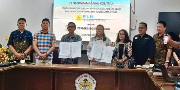 MoU bersama PLN Nusantara Power, Polimdo Garap FS Perluasan Kolam Intake PLTA Tonsealama