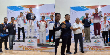 Foto: Dua atlet putri yang diturunkan hari ini berhasil mempersembahkan satu medali emas dan satu medali perak. (Dok. Istimewa)