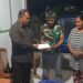 Penyerahan bantuan dana oleh Pemda Talaud kepada keluarga korban TPPO Myanmar.