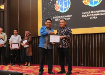 Kantor Pertanahan Manado Raih Penghargaan Penyelesaian Target Sertipikasi Barang Milik Negara 2025